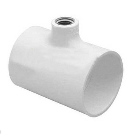 FIRST SAFETY 1.5 x 1.5 in. PVC Threaded Tee, White SA2546371